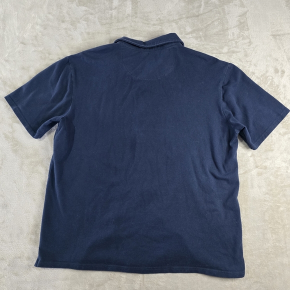 Weatherproof Men's Large Navy Casual Button Down Knit Shirt. - Picture 8 of 10